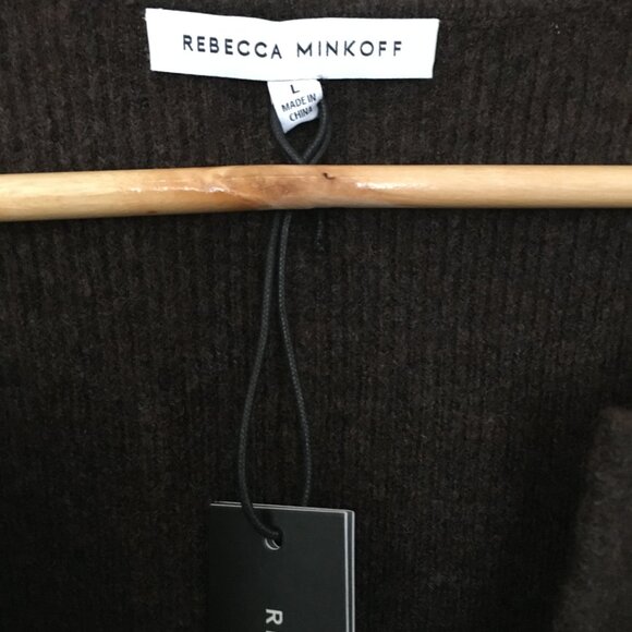 Rebecca Minkoff Women's Harper V-Neck Sweater, Brown, L - Picture 4 of 5